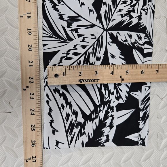 Boden Tropical Pants Womens 8 Black White Palm Tree Straight Leg Crop Resort - Picture 9 of 10
